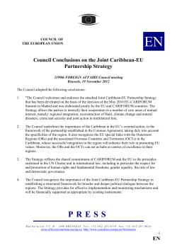 Council Conclusions on the Joint Caribbean-EU - EEAS