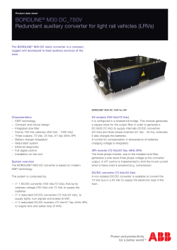 BORDLINE&reg; M30 DC_750V Redundant auxiliary converter for light