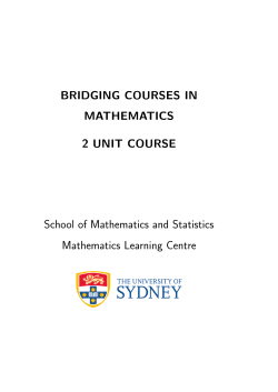 BRIDGING COURSES IN MATHEMATICS 2 UNIT COURSE School