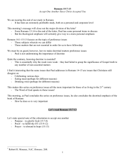 1 Romans 15:7-13 Accept One Another Since Christ