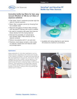 Innovative bottle-top filters for fast, easy vacuum filtration of 100 mL