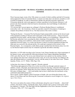 Circassian genocide &ndash; the history of problem, chronicles of events