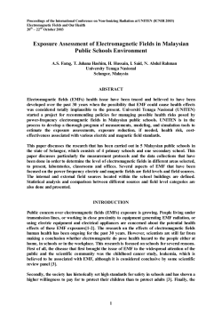 Exposure Assessment of Electromagnetic Fields in Malaysian Public