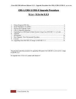 CRS-1/CRS-3/CRS-X Upgrade Procedure 5.1.x