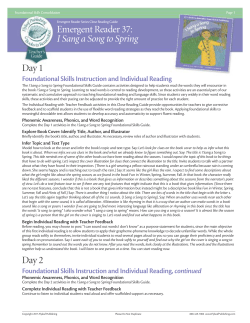 I Sang a Song to Spring