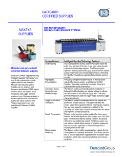 Maxsys supplies data sheet