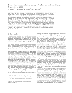 Direct shortwave radiative forcing of sulfate aerosol over Europe