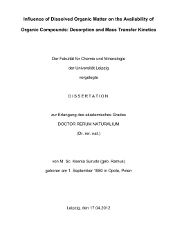 Influence of Dissolved Organic Matter on the Availability of