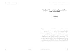 Robert Frost`s &ldquo;The Road Not Taken&rdquo;: Regret in the Human Psyche