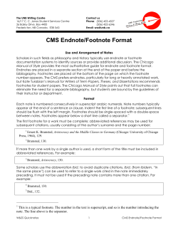CMS Endnote/Footnote Format