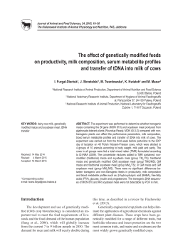 The effect of genetically modified feeds on productivity, milk