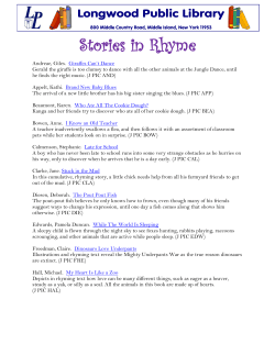 Stories in Rhyme - Longwood Public Library
