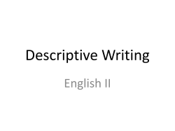 Descriptive Writing