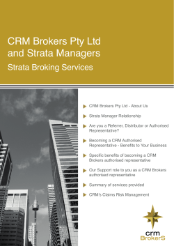 CRM Brokers Pty Ltd and Strata Managers