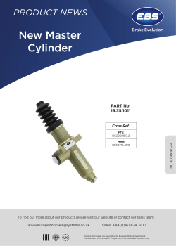 New Master Cylinder - European Braking Systems