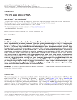 The ins and outs of CO2 - Journal of Experimental Botany
