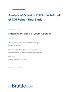 Analysis of Ontario`s Full Scale Roll