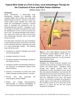 Topical Nitric Oxide as a First-in-Class, Local Antiandrogen Therapy