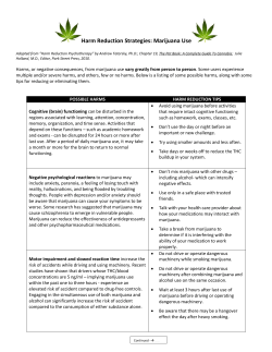 Harm Reduction Strategies: Marijuana Use