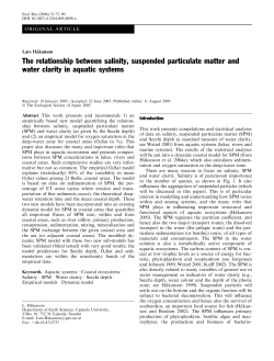 The relationship between salinity, suspended particulate matter and