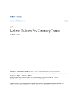 Lutheran Tradition: Five Continuing Themes