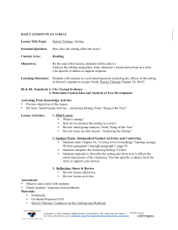 Mansaray Lesson 11.6.12 ANALYZING THE SETTING LESSON