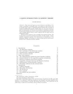 A quick introduction to kinetic theory