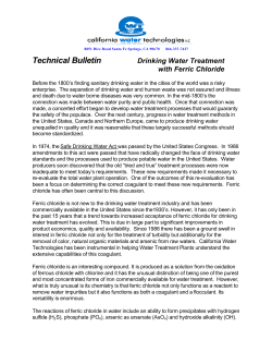 Drinking Water Treatment with Ferric Chloride