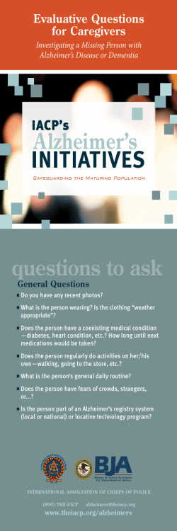 Evaluative Questions for Caregivers