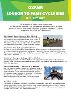 Oxfam London to Paris cycle ride