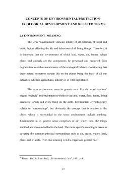 CONCEPTS OF ENVIRONMENTAL PROTECTION