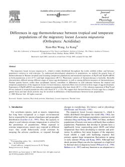 Differences in egg thermotolerance between tropical and temperate