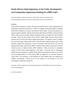 South African trade hegemony, is the Trade, Development and