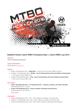 Bulletin2 Haven Czech MTBO Championchips + Czech MTBO cup