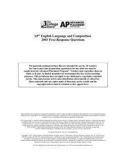 2003 AP English Language and Composition Free