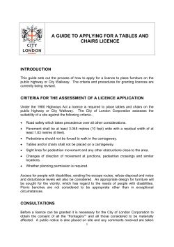 a guide to applying for a tables and chairs licence