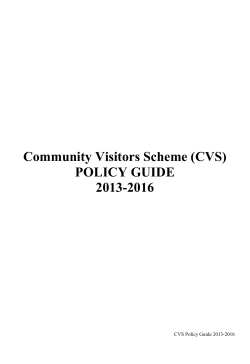 (CVS) POLICY GUIDE 2013-2016
