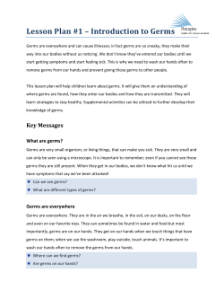 Lesson Plan #1 – Introduction to Germs