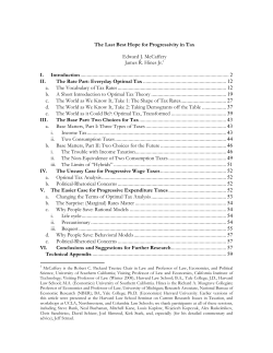 The Last Best Hope for Progressivity in Tax Edward J. McCaffery