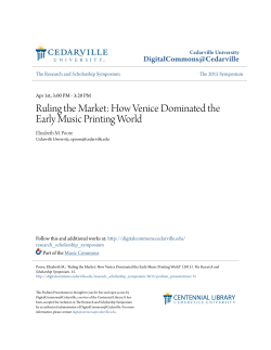 Ruling the Market: How Venice Dominated the Early Music Printing