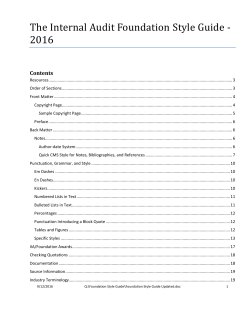 Foundation Style Guide - The Institute of Internal Auditors