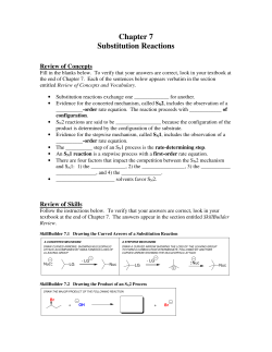 Chapter 7 Substitution Reactions