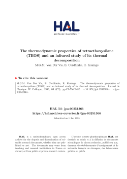 The thermodynamic properties of tetraethoxysilane