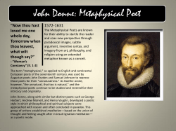 John Donne: Metaphysical Poet