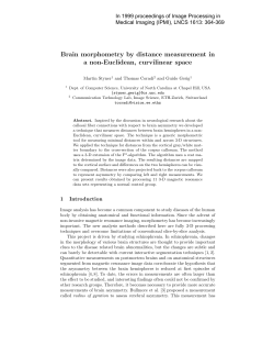 Brain morphometry by distance measurement in a non