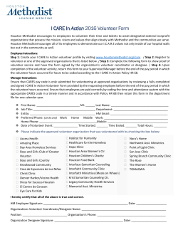 I CARE In Action 2016 Volunteer Form
