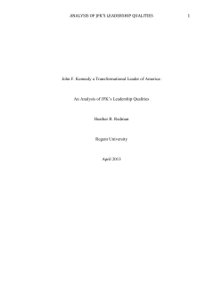 ANALYSIS OF JFK`S LEADERSHIP QUALITIES 1