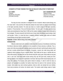 STUDENTS` ATTITUDE TOWARDS THE STUDY OF BIOLOGY