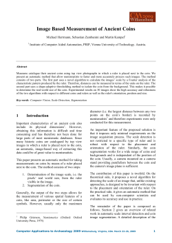 Image Based Measurement of Ancient Coins