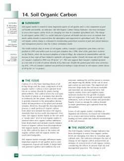 14. Soil Organic Carbon - Agriculture et Agroalimentaire Canada